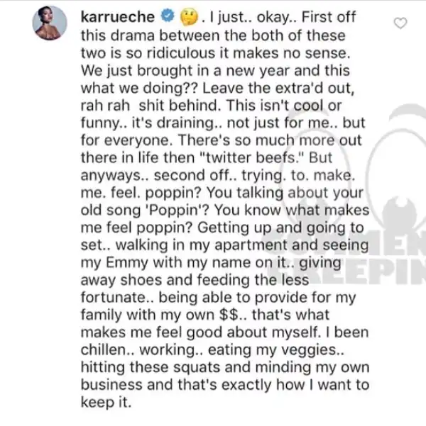 Karrueche Reacts To Chris Brown And Soulja Boy